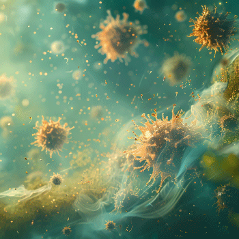 菌や微粒子のイメージ